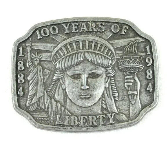 Other - Vintage Belt Buckle Statue of Liberty Pewter Metal 100th Anniversary 1984